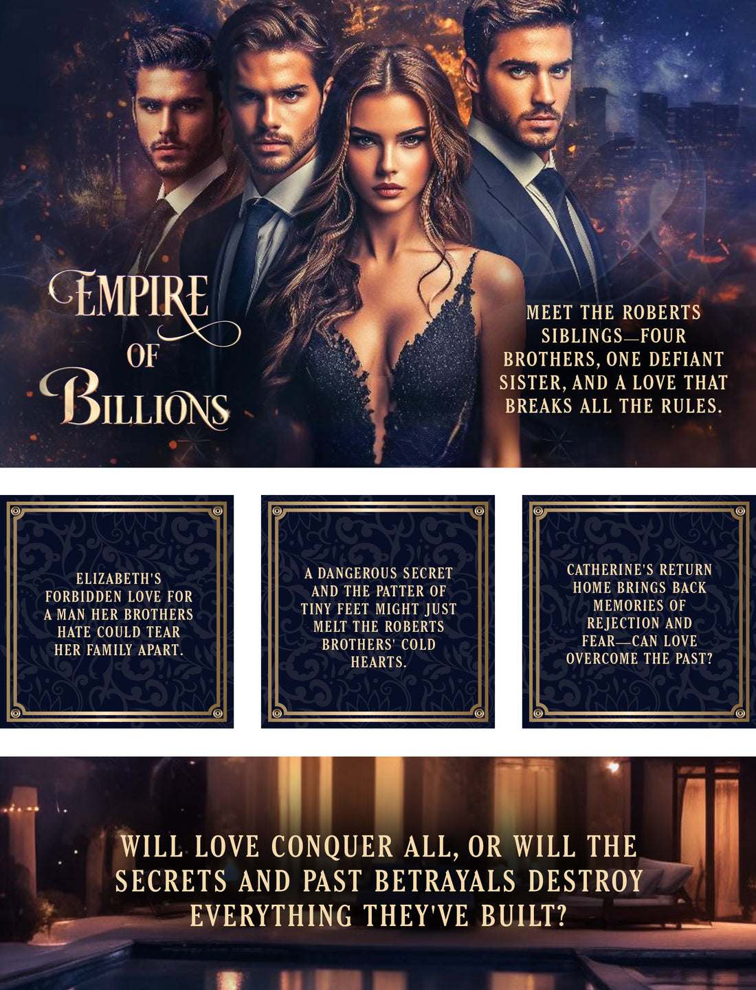 New Book Release!  EMPIRE OF BILLIONS: THE QUADRILLIONAIRE BROTHERS. A MUST READ! Get your copy today! Order Now! Book Lovers would truly enjoy reading this Novel!!